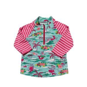 GIRLS HATLEY Tropical Mermaid swim shirt/Rash Guard, size girls 4